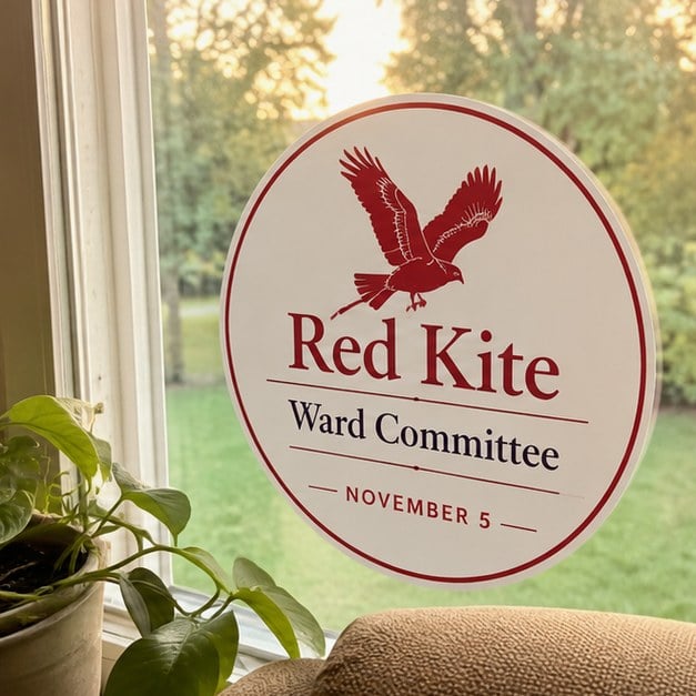 Campaign signs with logo — customer photo