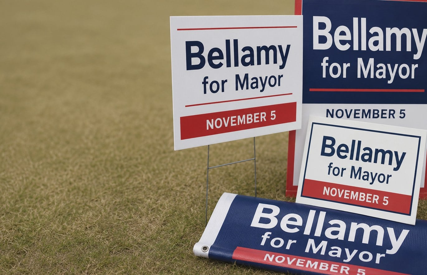 Custom printed campaign signs with logo