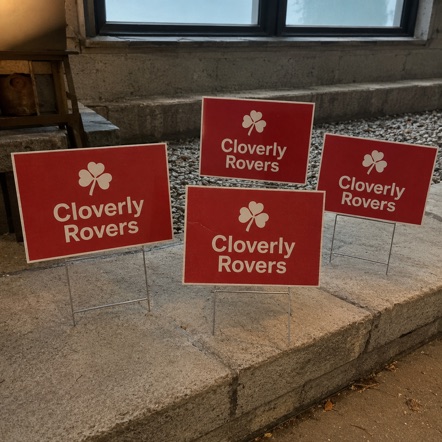 Promotional custom campaign signs with company logo
